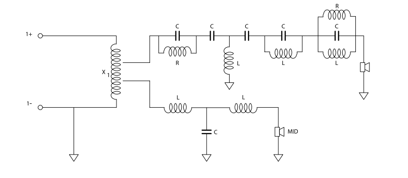 Схема акустической системы LT9400